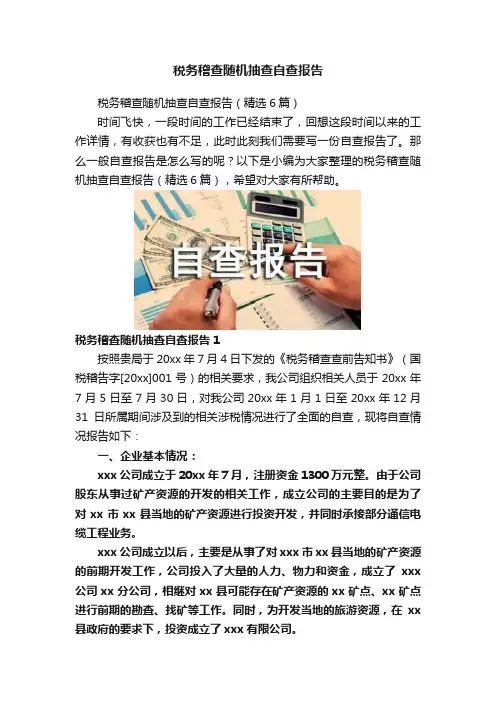 税务稽查随机抽查自查报告