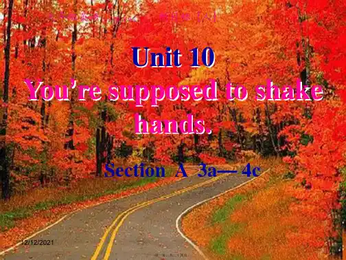 九年级英语全册 unit you’re supposed to shake hands_1