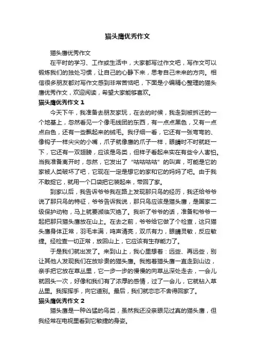 猫头鹰优秀作文