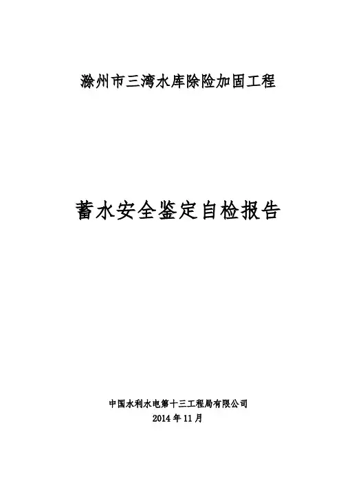 三湾水库蓄水安全鉴定施工管理报告(完成版)