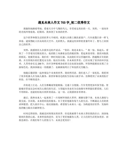 遇见未来人作文703字_初二优秀作文