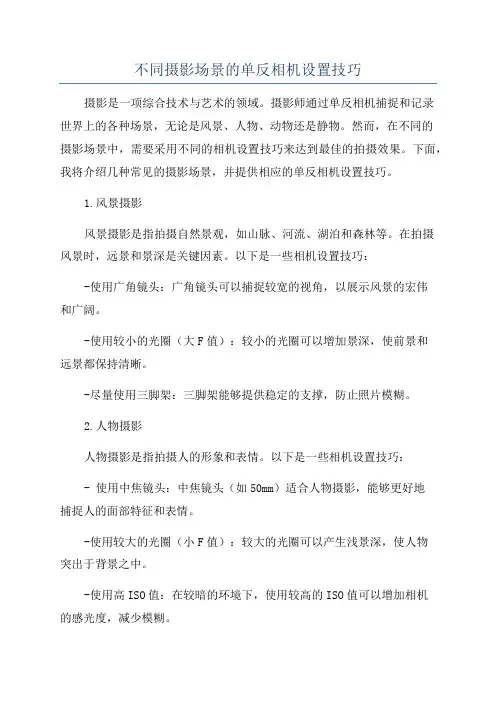 不同摄影场景的单反相机设置技巧