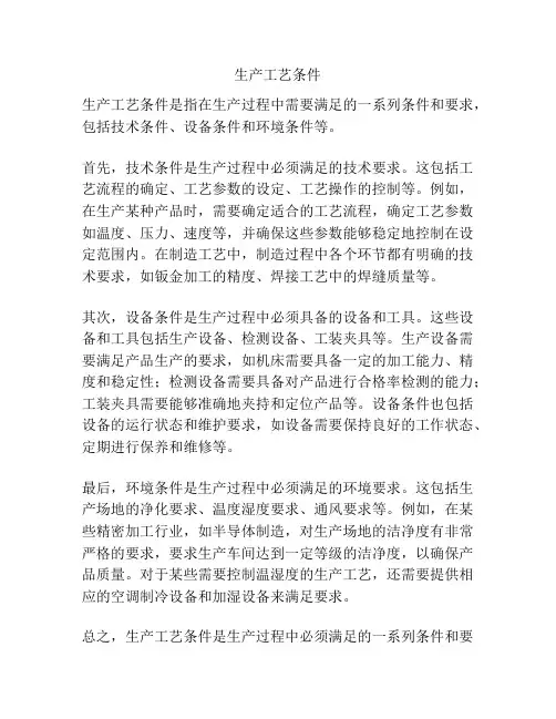 生产工艺条件