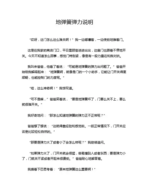 地弹簧弹力说明