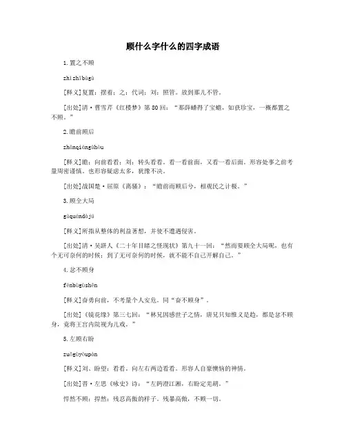 顾什么字什么的四字成语