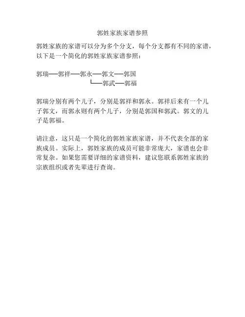 郭姓家族家谱参照