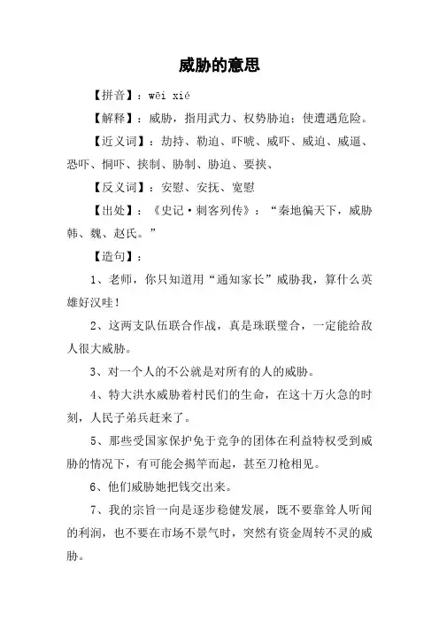 威胁的意思
