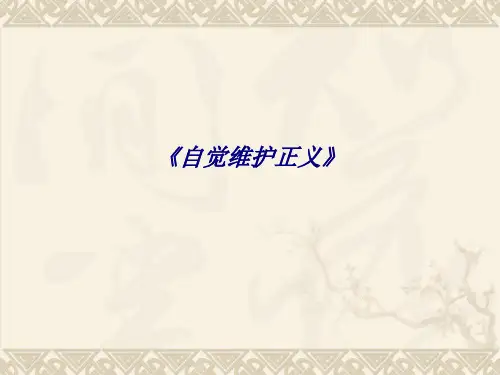 《自觉维护正义》专题培训课件
