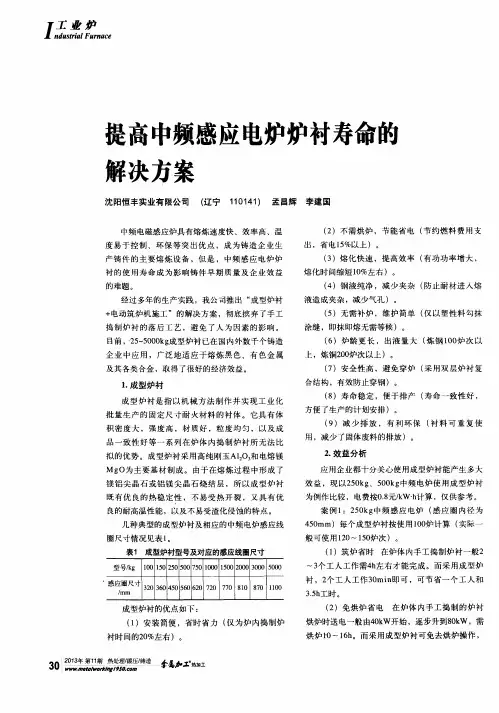 提高中频感应电炉炉衬寿命的解决方案