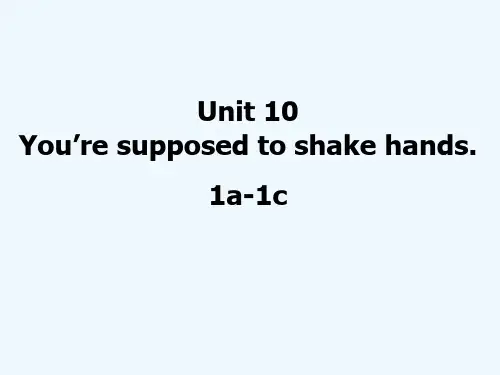 英语人教版九年级全册Unit 10 Section A 1a-1c