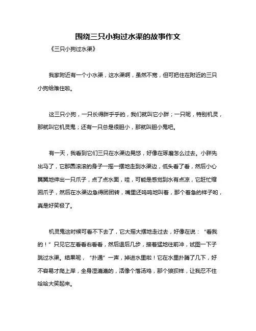 围绕三只小狗过水渠的故事作文