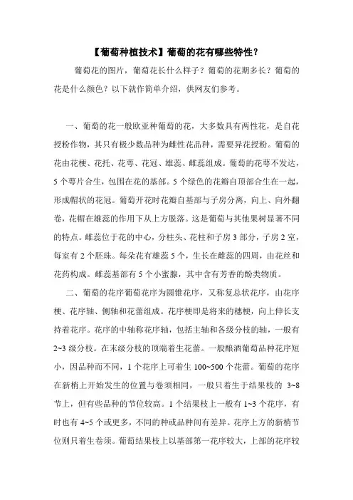 【葡萄种植技术】葡萄的花有哪些特性？