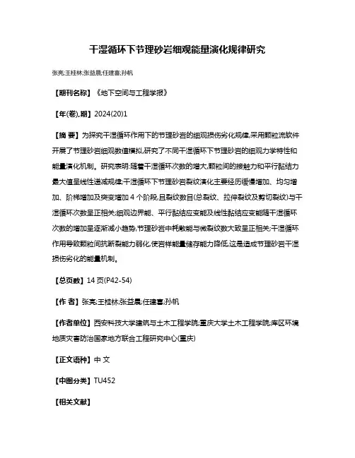 干湿循环下节理砂岩细观能量演化规律研究
