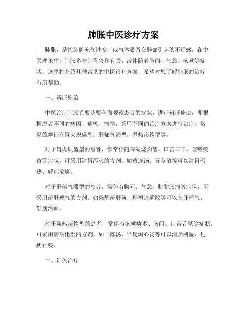 肺胀中医诊疗方案