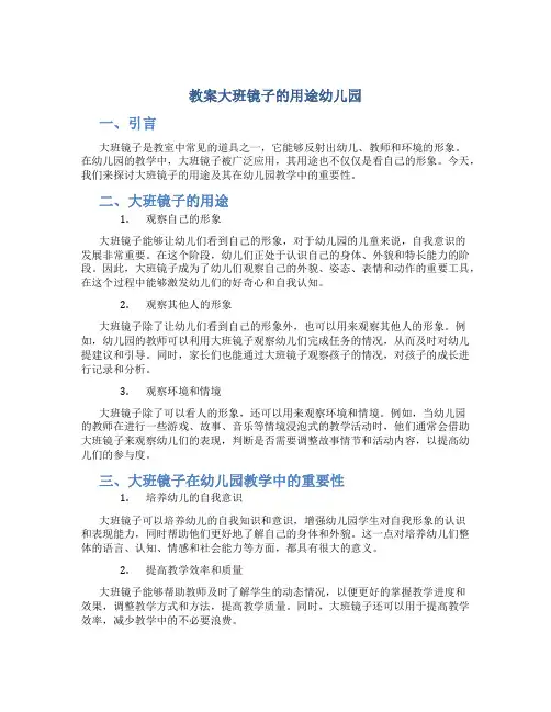教案大班镜子的用途幼儿园