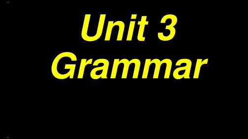 人教版高中英语必修三Unitgrammar教学课件