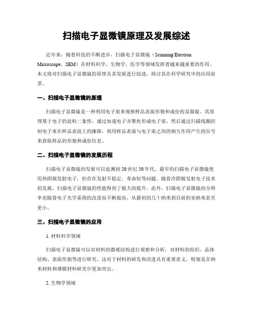 扫描电子显微镜原理及发展综述
