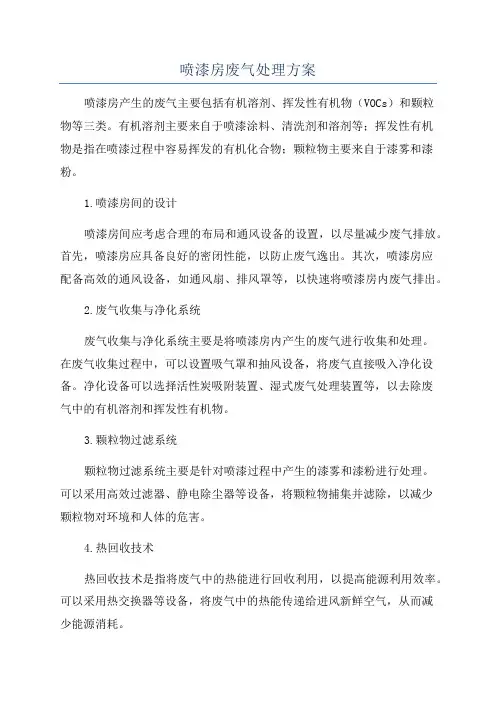 喷漆房废气处理方案