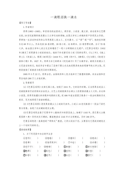 高中语文《一滴眼泪换一滴水》导学案三