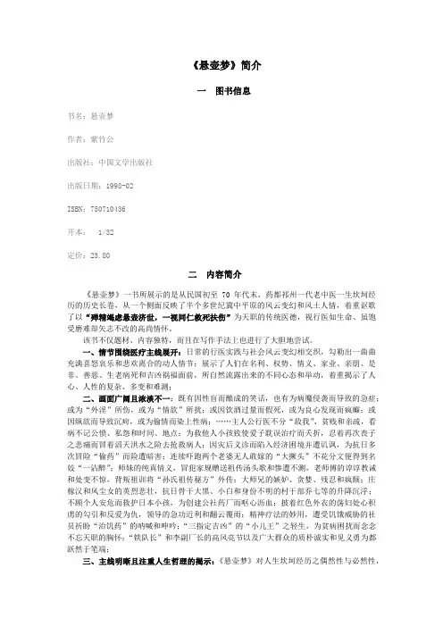 《悬壶梦》简介