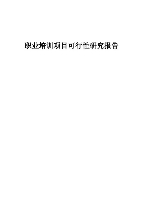 2024年职业培训项目可行性研究报告