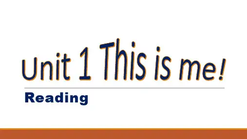 Unit 1 reading 同步课件 牛津译林版英语七年级上册 (共23张PPT)