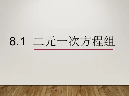 人教版七年级下册8.1二元一次方程组 (共17张PPT)