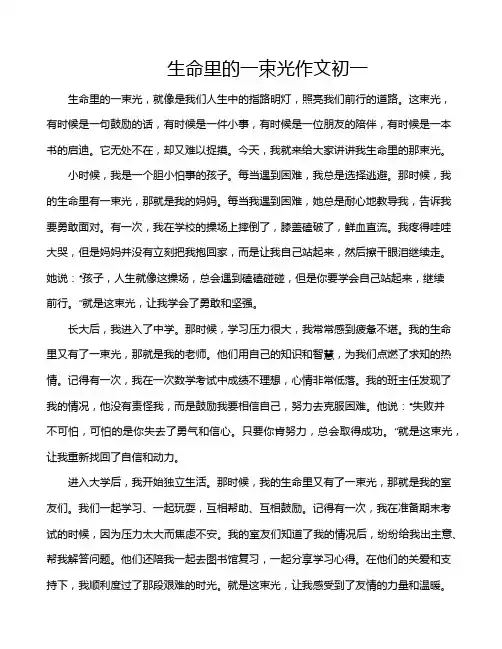 生命里的一束光作文初一