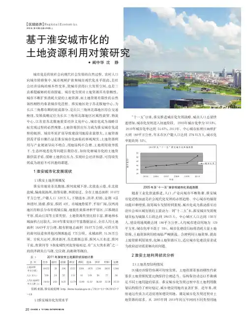 基于淮安城市化的土地资源利用对策研究阚中华