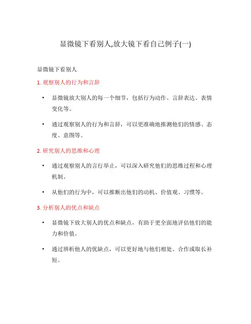 显微镜下看别人,放大镜下看自己例子(一)