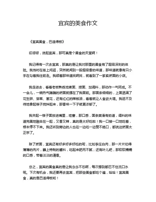 宜宾的美食作文