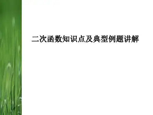 二次函数中考知识点及典型例题讲解  初中初三九年级数学教学课件PPT 人教版