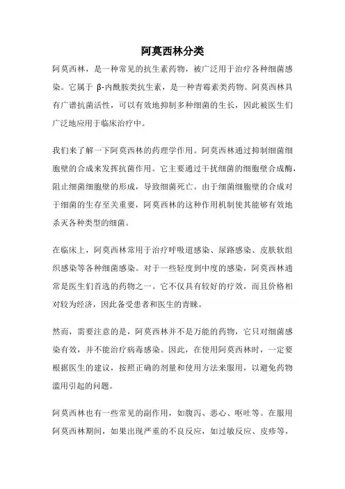 阿莫西林分类