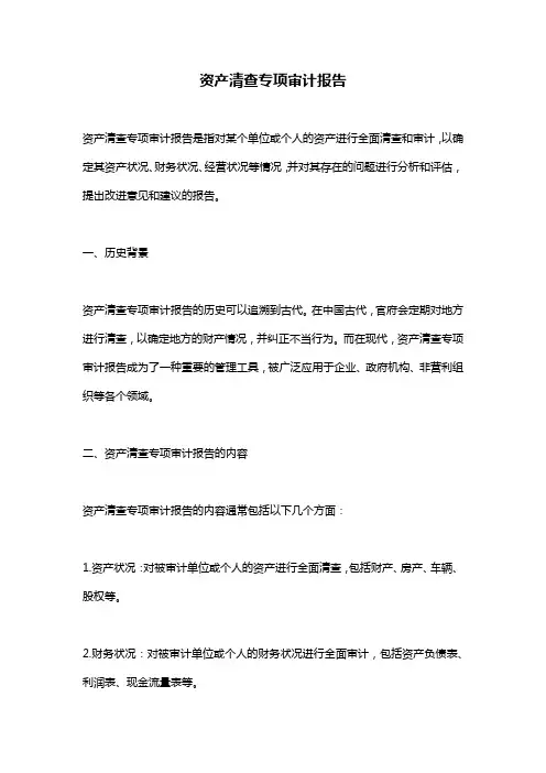 资产清查专项审计报告