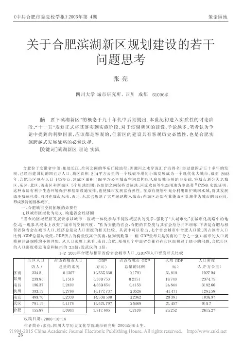 关于合肥滨湖新区规划建设的若干问题思考_张亮