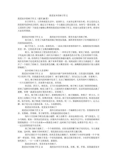我爱家乡的柿子作文