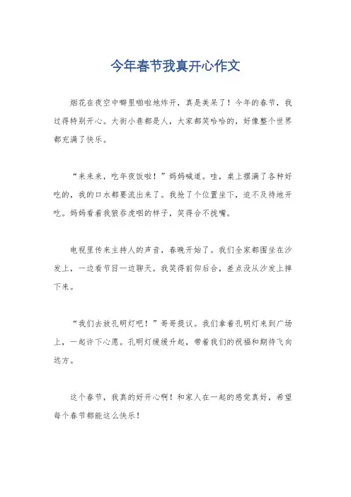 今年春节我真开心作文