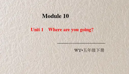 外研版英语五下Module 10 Unit 1 Where are you going课件