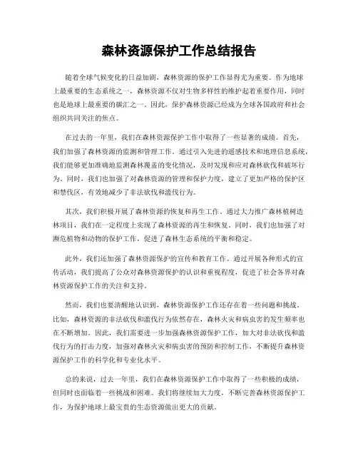 森林资源保护工作总结报告