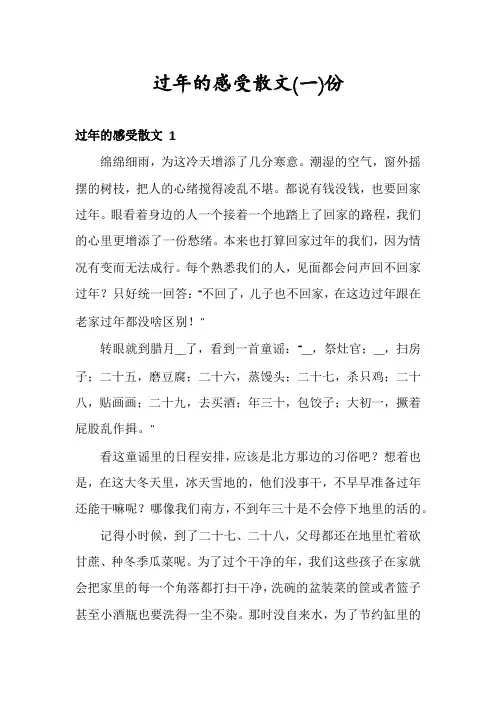 过年的感受散文份