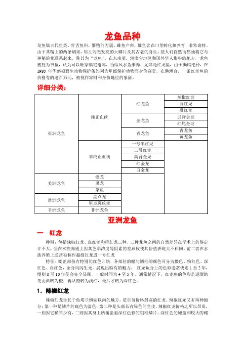 龙鱼品种