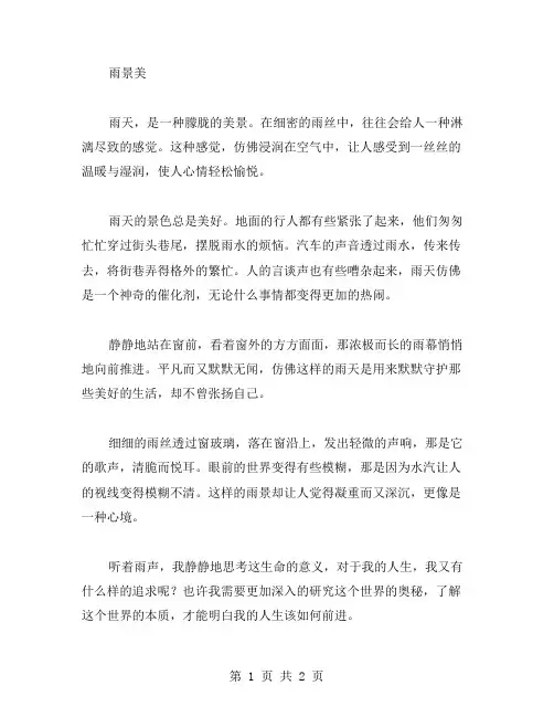 雨景美作文范文