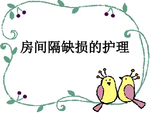 房间隔缺损的护理PPT幻灯片课件