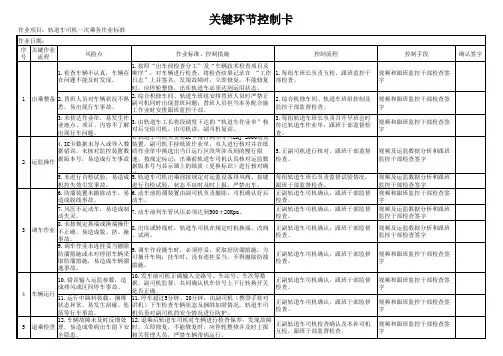 轨道车司机一次乘务作业标准作业一日清单