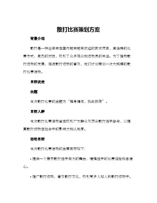 散打比赛策划方案