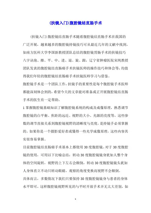(扶镜入门)腹腔镜结直肠手术