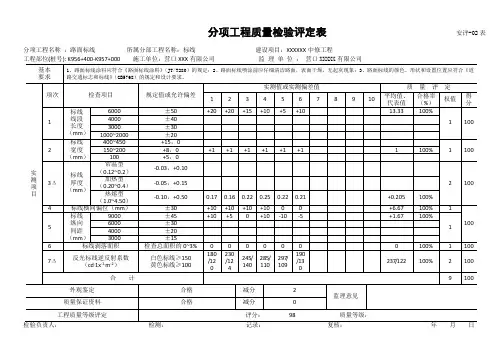 分项工程质量检验评定表(1)