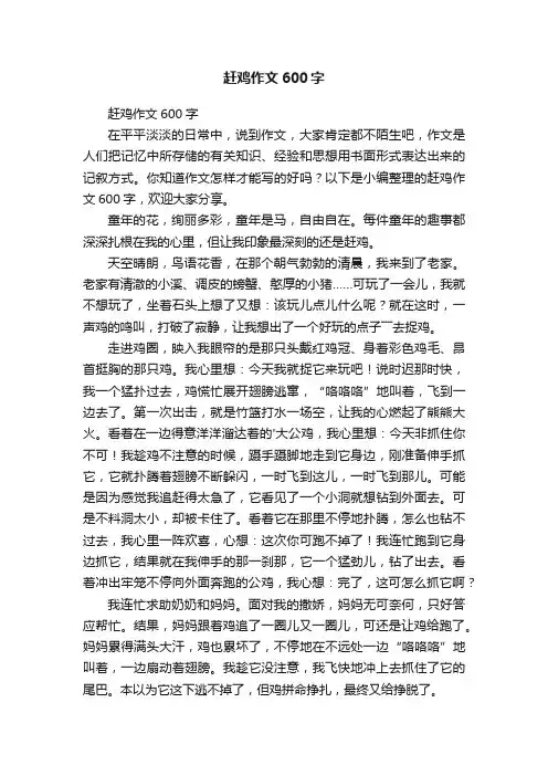 赶鸡作文600字