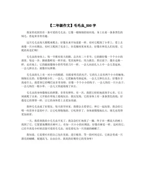 【二年级作文】毛毛虫_500字