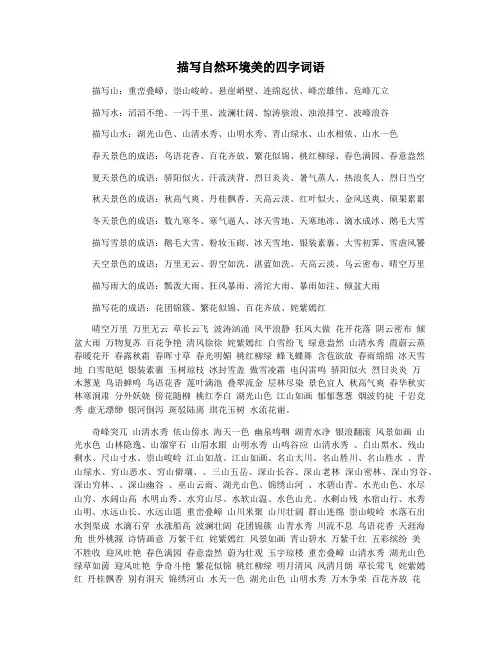 描写自然环境美的四字词语